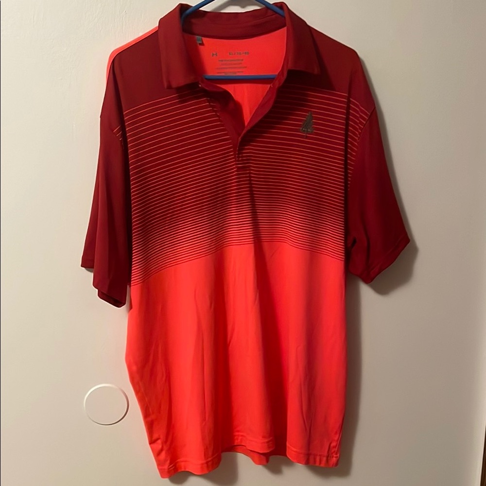 Under Armour Red Polo Shirt with Gradient Design